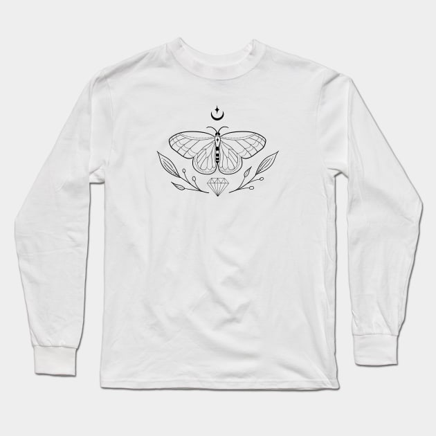 Mystic Butterfly Long Sleeve T-Shirt by Riel